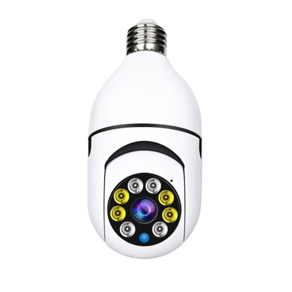 360 Degree Wifi Bulb Camera 1080p With Night Vision, Audio Motion